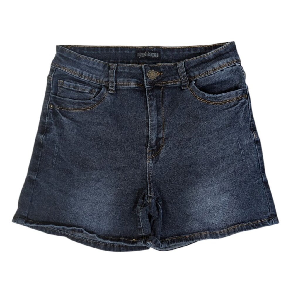 Silver Crush Denim Jean Shorts Dark Wash Women's